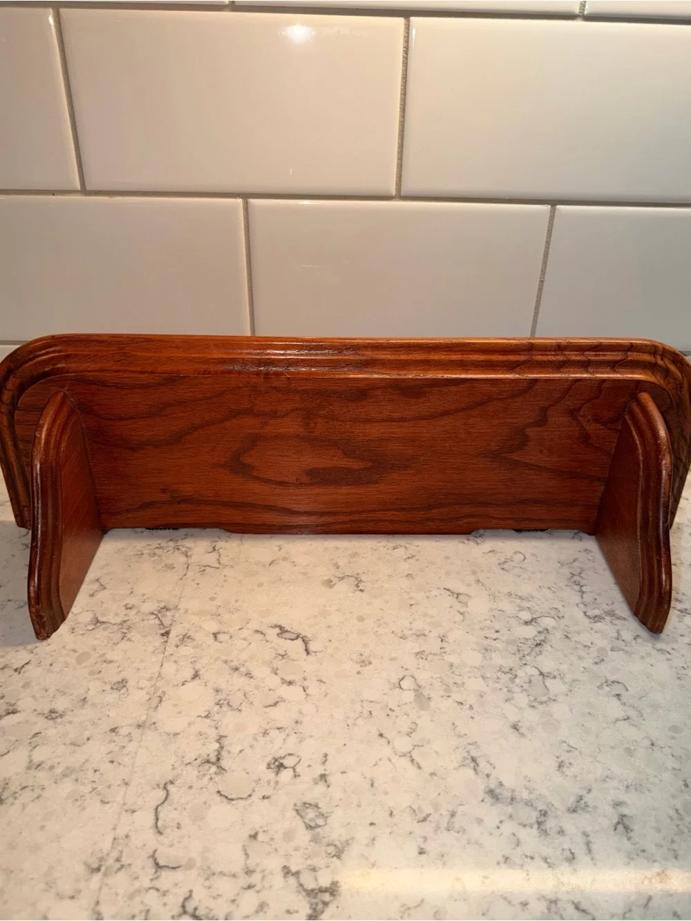 Wooden Bath Caddy in Rich Mahogany Finish